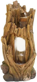 Alpine Corporation TZL338 Outdoor 3 Tier Waterfall Tree Trunk Floor Fountain with LED Lights for Patio, and Lawn Decor, 59 Inches Tall by Unknown