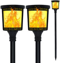 Swingers Solar Torch Lights Outdoor, 33" Tall Flickering Flame Lights by Swingers