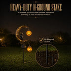 2 Pack Solar Halloween Pumpkin Moon Black Cat Garden Stake Lights Outdoor - Image 6