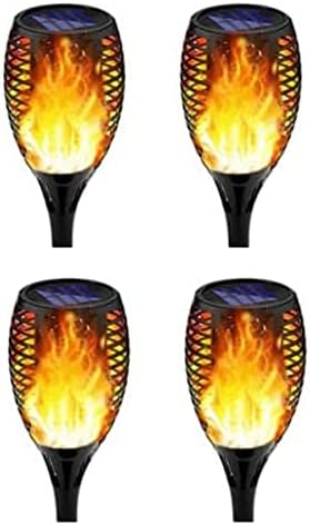 4pcs Solar Outdoor Waterproof Dancing Flickering Flame Torch Stake Lights with Auto On/Off Switch Dusk to Dawn for Garden Yard Landscape Pathway Christmas Lights Decoration - (Small) by Ntertainment+House