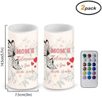 Mother's Day Gifts Flameless Candles Set of 2 Battery Powered Pillar Candles with Timer Remote Butterfly Mom's Tolerance is Gone Funny Print - Image 2