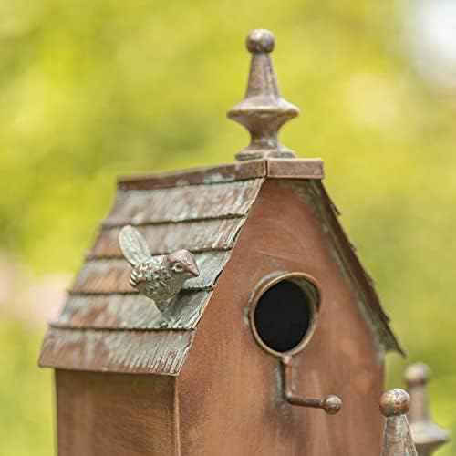 Zaer Ltd. Large Copper Colored Multi-Birdhouse Stakes, Room for 5 Bird Families in Each (XL Country Farm Home Colorado) - Image 4