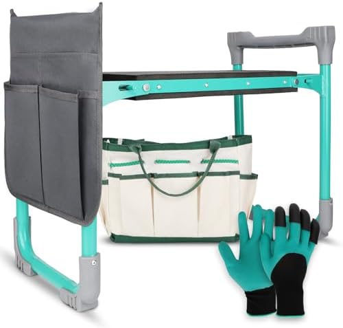 Garden Kneeler and Seat 2-in-1 Foldable Bench, with Storage Bags & Non-Slip Foam Pad by Unknown
