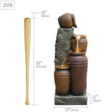 34'' Outdoor Garden Water Fountain with Lights, Large Patio Water Feature - Image 2