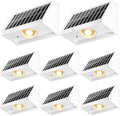 Solar Fence Lights Outdoor Waterproof Warm & Cool White & RGB（8 Pack White） by SenLuKit