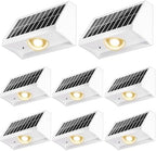 Solar Fence Lights Outdoor Waterproof Warm & Cool White & RGB（8 Pack White） by SenLuKit