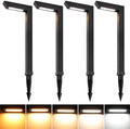 Energetic 5CCT Low Voltage Landscape Lights, 5W 200LM IP65 Waterproof LED Pathway Lights, 50000 Hrs, Outdoor Landscape Lighting, Square Modern Side Lit, Die-cast Aluminum Housing, ETL, Black, 4 Pack by EENERGETICLIGHTING