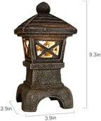Solar Pagoda Garden Statue Outdoor Japanese Stone Lantern Asia Patio Decor - Image 6