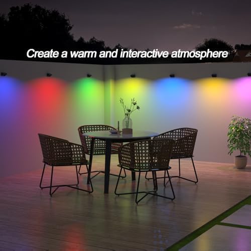 ZCXLIGHT Solar Fence Lights Outdoor,Fence Solar Lights Outdoor Waterproof Led IP65 with10 Fixed Colors ＆ RGB Color Changing for Wall Backyard Step Railing Patio Pool Porchaily&Holiday Decorations (4) - Image 2