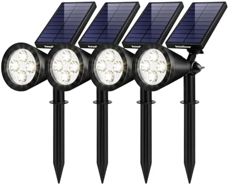 InnoGear 4 Solar Lights Outdoor Spotlight Garden Yard Landscape Flag, White by InnoGear