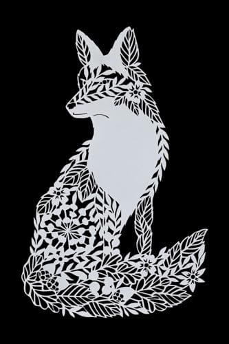 Large 51cm Fox Metal Wall Plaque |White Hanging Indoor Outdoor Floral Tree Decor - Image 4