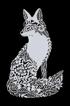 Large 51cm Fox Metal Wall Plaque |White Hanging Indoor Outdoor Floral Tree Decor - Image 4