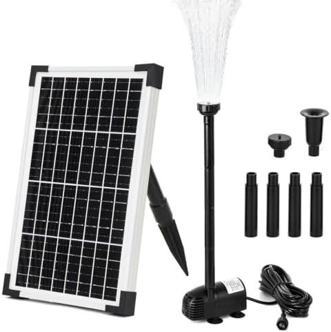 ECO-WORTHY Solar Water Fountain Pump Kit 216 GPH Flow 13W Adjustable Dry-Run Protection Solar Pond Pump Monocrystalline Solar Panel Powered Water Pump for Ponds, Garden, Waterfall, Pool, Birdbath by ECO-WORTHY
