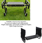 Luocute Garden Kneeler Seat, Heavy Duty Foldable Gardening Stool with 2 Tool Pouches and 10.6 Inch Wide Kneeling Pad, Adjustable Height for Women Men Seniors Gardening Camping Picnics (Black) - Image 2