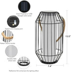 pearlstar Solar Lanterns Outdoor Waterproof Dual Charging (USB/Solar) Hanging Lantern Large Metal Floor Lamp for Patio Table Outside Porch Yard Garden Pool Decor - Image 6