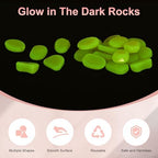 M METERXITY 50-Pack Glow in The Dark Rocks, 1.77" Resin Outdoor Garden Decorations Luminous Pebbles Stones for Garden Plants/Aquarium/Backyard Path, Aquarium Gravel [Yellow] - Image 2