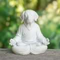 OLOMA Yoga Dog Garden Sculpture Heavy Concrete Stone Dog Statue Weather Resistant Outdoor Indoor Patio Decor Accent Feature for Entryway Display by OLOMA