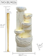 41.34" Outdoor Water Fountain LED Waterfall Water Feature for Garden Patio - Image 3