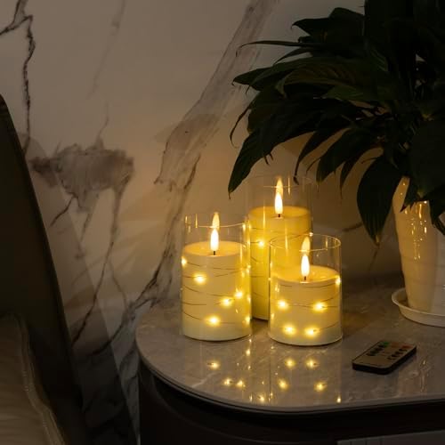 Flameless Candles LED Candles with Remote Timer Acrylic Shell Star Lights - Image 3