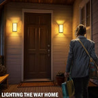 wowlite Outdoor Porch Lights, 3CCT LED Wall Sconces, Matte Black, 2 Pack - Image 5