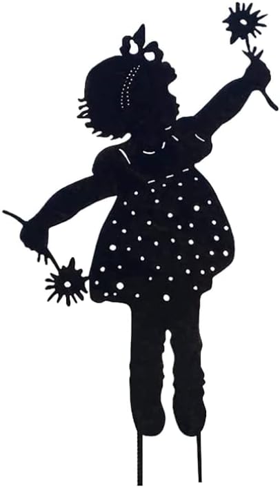 Butterfly Girl Silhouette Sculpture, Metal Garden Stake Outdoor Decor, Shadow Art Figurines for Yard Patio Lawn Home Garden Decoration(C) - Image 3