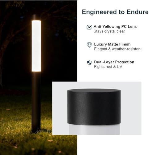 SkyGlow 71" Lamp Post Light, 12V Low Voltage Aluminum LED IP55 Waterproof Outdoor Landscape Bollard Lights Modern Curb Appeal for Garden Lawn Pathway Path Patio Courtyard Driveway Decoration - Image 5