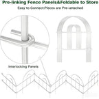 AMAGABELI 25 Panels 24in(H)×35ft(L) Decorative Garden Fence No Dig Rustproof Metal Pre-Linking Fence Panels Garden Edging Border Animal Barrier Fencing for Flower Beds Yard Patio Outdoor Decor White - Image 2