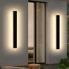 2 Pack 47.2inch Long Linear Outdoor Wall Light, 3000K Warm White Modern Wall Mounted Sconce, IP65 Waterproof, 42W, Black Exterior Lighting Fixture for Garage, Patio, Porch, Garden by Daoseolo