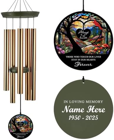 Personalized Memorial Gifts Wind Chimes Forever in Heart by ExtrabilyOfficial
