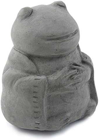 Meditating Frog - Small Cast Stone Desk Pet in Grey Stone by ModernArtisans