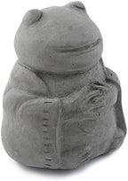 Meditating Frog - Small Cast Stone Desk Pet in Grey Stone by ModernArtisans