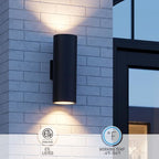 LEONLITE 2-Pack 22" Outdoor Cylinder Wall Light, Up and Down, E26 Base - Image 2