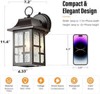 OKELI 2-Pack Dusk to Dawn Exterior Lighting Fixture, Farmhouse Outdoor Wall Lights with Ripple Glass, Aluminum Porch Light Wall Mount, Anti-Rust Outside Wall Sconce for House, Garage(Brown) - Image 3