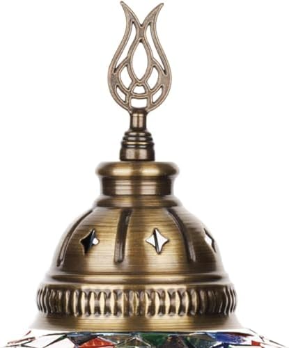 Turkish Moroccan Mosaic Battery-Operated Table Lamp – 12” H, 5” W, Portable Stained Glass Lantern for Indoor & Outdoor Use, Cordless Handmade Decorative Light for Bedroom, Patio & Camping, White Clear - Image 4