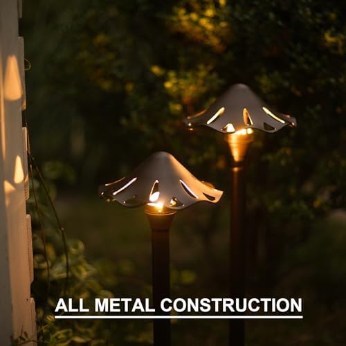 GOODSMANN Landscape Lighting 3W LED 8PK Outdoor Low Voltage Landscape Lighting 180 Lumen Hardwired Path Lights 3000K Warm White Metal 12V Bronze Electric Sidewalk Walkway Light with Cable Connectors - Image 3