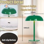 Cordless LED Mushroom Table Lamp, 5200mAh Battery, Dimmable 3 Color, Green - Image 4