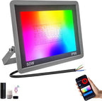 RGBCW LED Floodlight Outdoor 100W,Smart Colour Changing Wall Washer With APP Control/Music Sync/Timer/Dimmable/500W Equivalent/IP66 Waterproof Disco Light For Party,Garden,Halloween(1pcs,100W) by Unknown