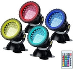 Submersible LED Fountain Light - 12V Underwater RGB Spot Lamp, IP68 Waterproof Garden Pond Light, Remote Control Amphibious Change Color Landscape Lights(4PCS) by Unknown