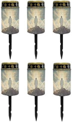 Poceacles 6 Pack Cross Solar Candle Cemetery Lights - LED Garden Solar Pathway Lights Outdoor Waterproof with Dusk to Dawn Sensor, God Cross by Poceacles