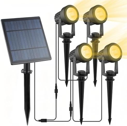 AVEKI Solar Spot Lights Outdoor, 4 in1 Solar Landscape Uplights, IP65 Waterproof Landscape Uplights for Garden Yard Driveway Porch (Warm White) by AVEKI