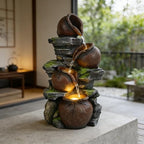 4-Tiered Outdoor Tabletop Water Fountain 17.9” by FLJZCZM