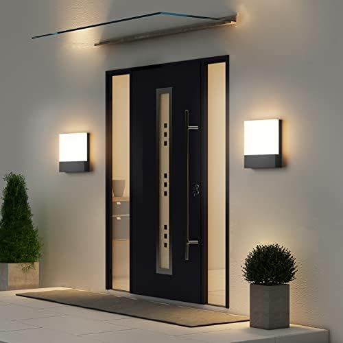 Outdoor Square Led Wall Light,Hardwired,24W 3000K,4-Pack,Black - Image 2