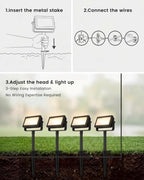 Outdoor LED Spotlight with Metal Spike 33W 3-Level Dimmable Adjustable Die-Cast Aluminum Landscape Lighting, Wet Location ETL UL CSA Qualified Safe for Garden, Yard & Tree Illumination - Image 7