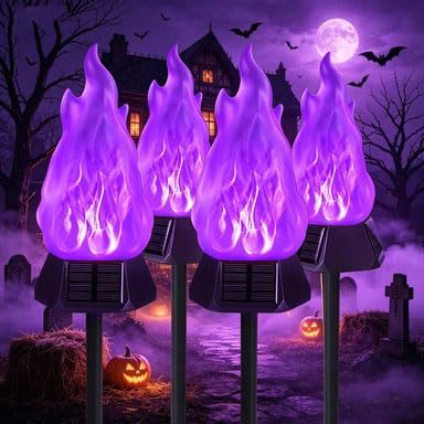 Toodour Solar Halloween Lights Outdoor, 4 Pack Solar Torch Light Waterproof by Toodour