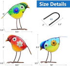 Bird Garden Decor Set of 3 Metal Glass Outdoor Yard Art Patio Lawn Decor - Image 5