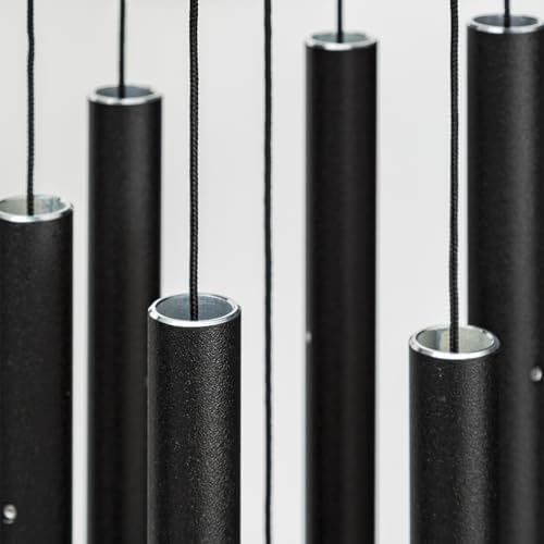 Corinthian Bells 27" Pet Memorial Wind Chime – Black – “Always Loved, Never Forgotten” with Engraved Pawprint – Soothing Sympathy Gift for Dog or Cat Loss & Remembrance - Image 3