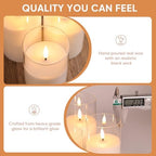 Eywamage Clear Glass Flameless Candles with Remote Timer, Flickering Battery LED Pillar Candles Set of 3 - Image 4