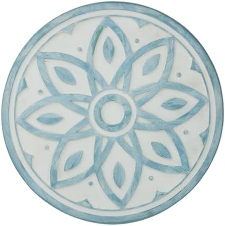 2 Pack Geometric Stepping Stones, 10” Round Cement Garden Path Stones, Mandala Mosaic Tile Design for Outdoor Patio Decor, Non-Slip & Weather-Resistant Fall Garden(Blue) by Unknown