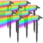 LANSOW Solar Spot Lights Outdoor Color Changing, 8Pack/7 Modes Waterproof Solar Christmas Landscape Spotlights, LED Solar Powered Flood Lights for Yard Garden Pathway Outside Halloween, Auto ON/Off by LANSOW