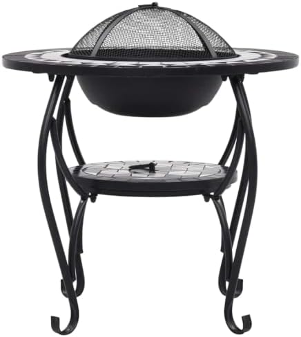 Fire Pit Table, Mosaic Ceramic Square Bowl, Wood Burning Brazier - Image 5